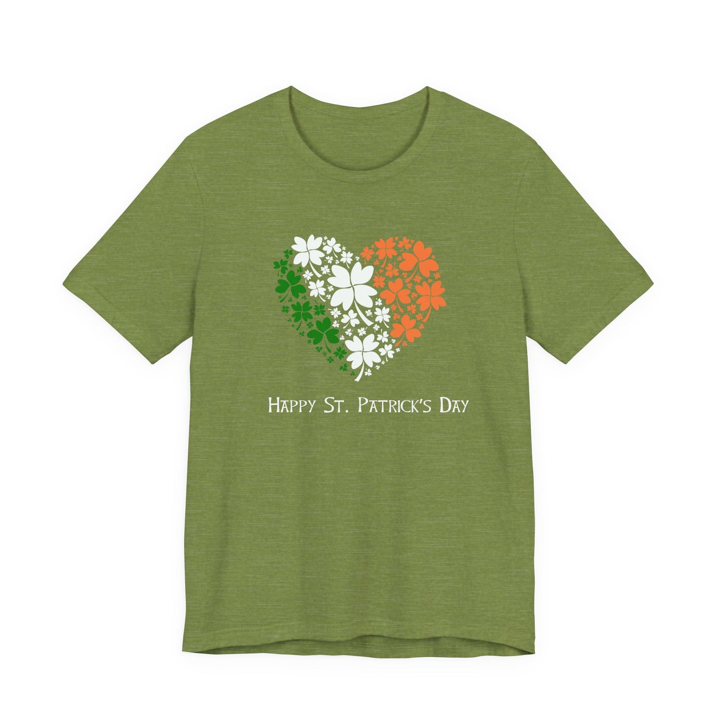 St Patrick's Day Irish Flag Heart T-Shirt, Shamrock Tee, Celtic Pride Shirt, Gaelic Clothing, March 17th Top
