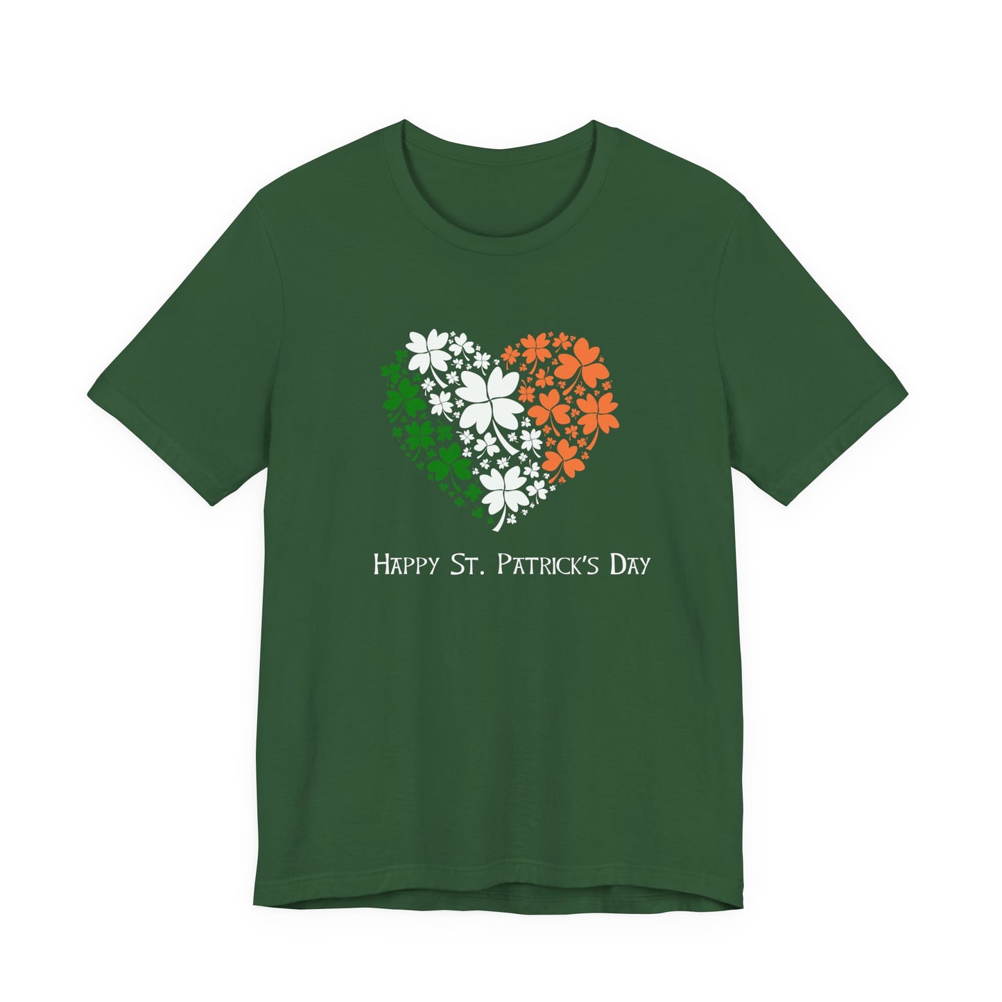 St Patrick's Day Irish Flag Heart T-Shirt, Shamrock Tee, Celtic Pride Shirt, Gaelic Clothing, March 17th Top