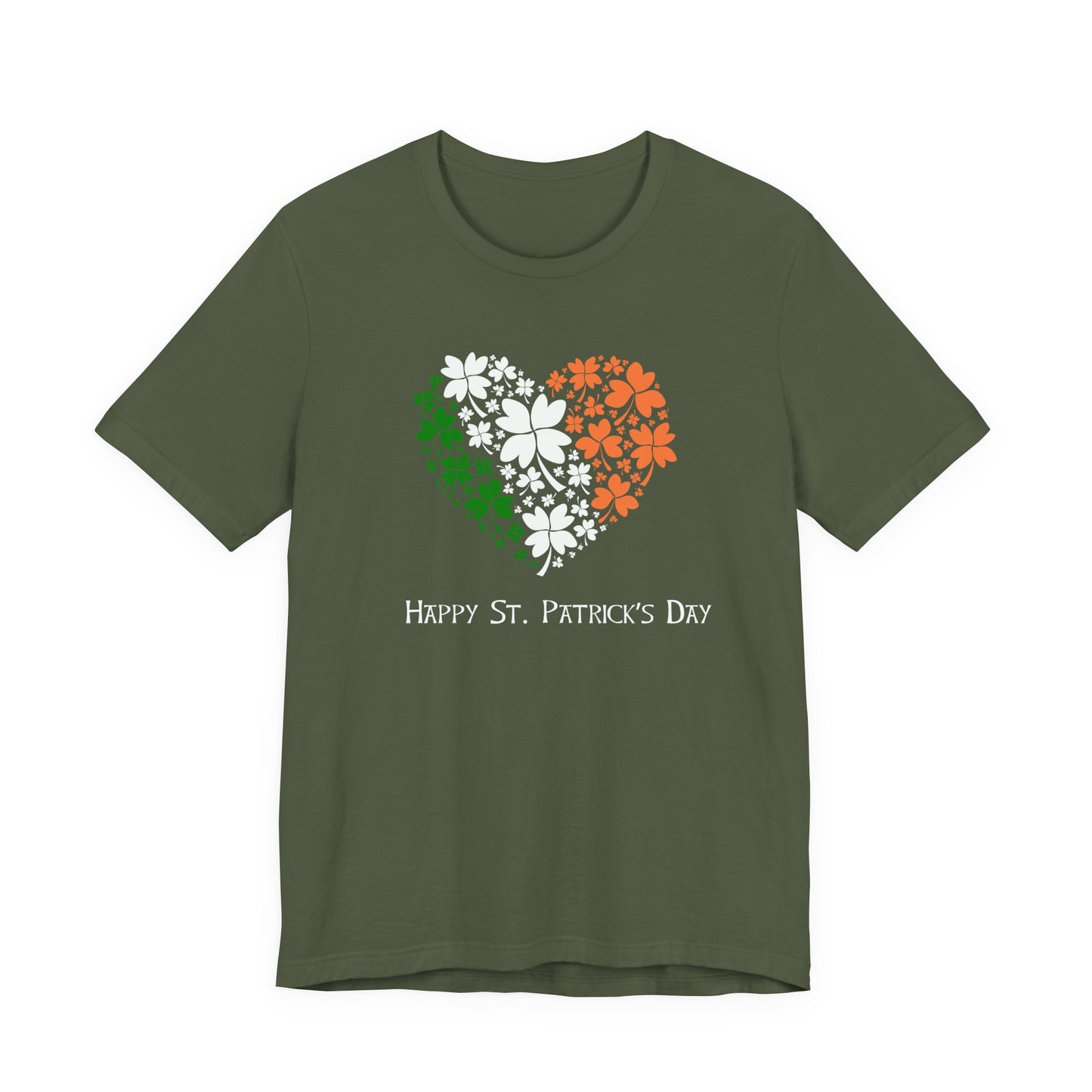 St Patrick's Day Irish Flag Heart T-Shirt, Shamrock Tee, Celtic Pride Shirt, Gaelic Clothing, March 17th Top