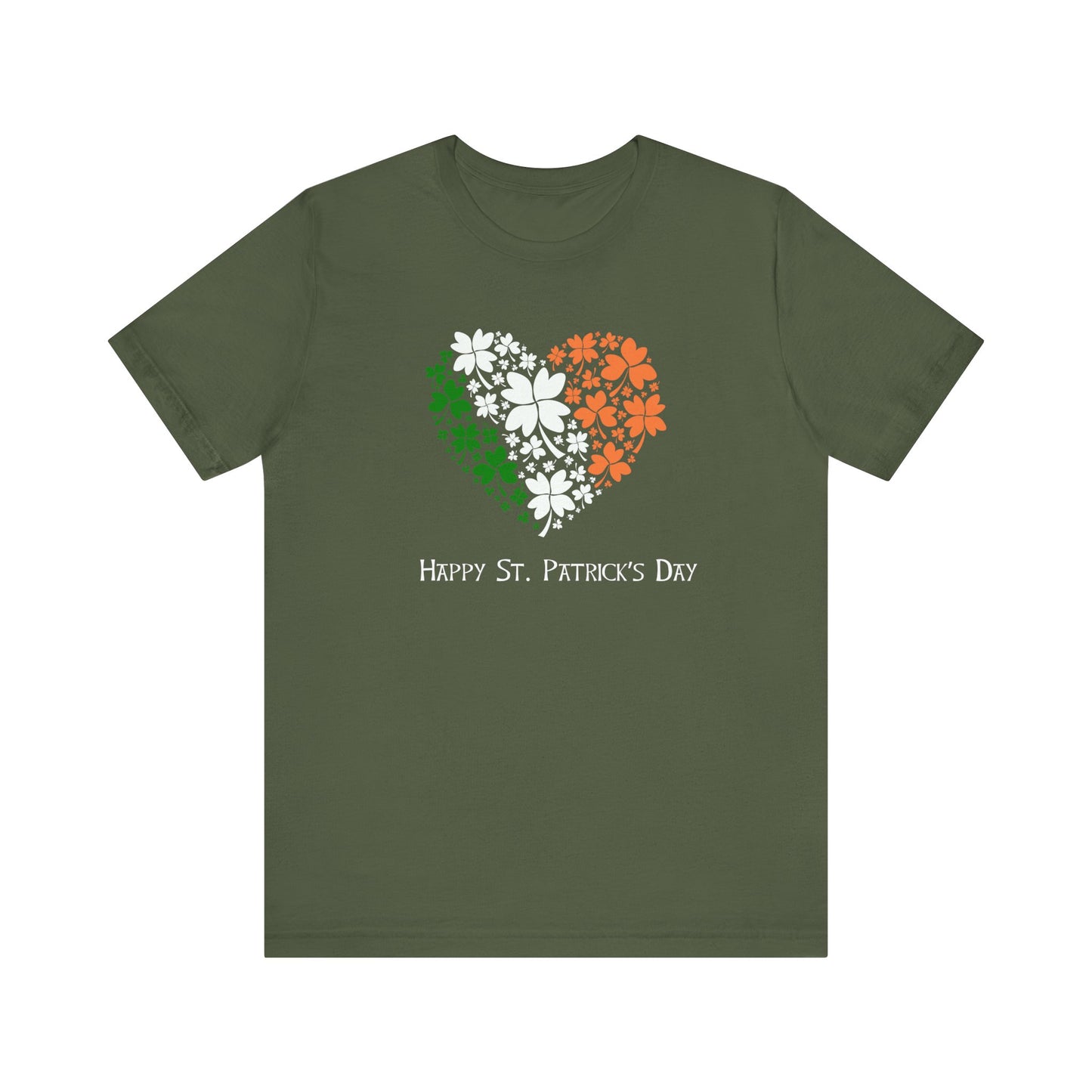 St Patrick's Day Irish Flag Heart T-Shirt, Shamrock Tee, Celtic Pride Shirt, Gaelic Clothing, March 17th Top