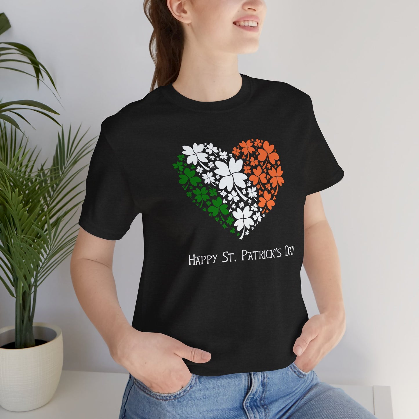 St Patrick's Day Irish Flag Heart T-Shirt, Shamrock Tee, Celtic Pride Shirt, Gaelic Clothing, March 17th Top