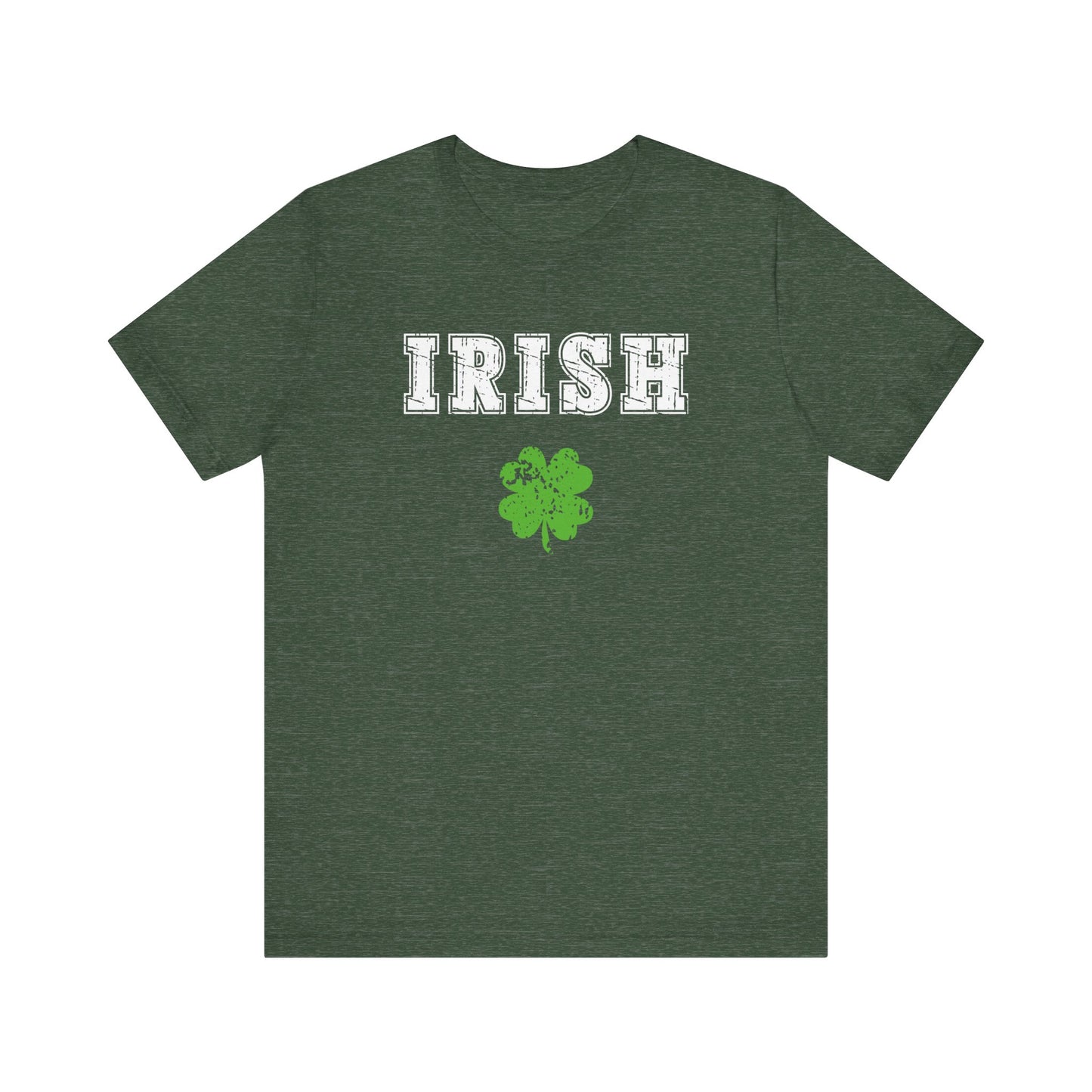 Irish Clover T-shirt, St Patrick's Day Irish Vintage Lettering Clover T-Shirt, Green Tee, Unisex Shirt, Short Sleeve Top,