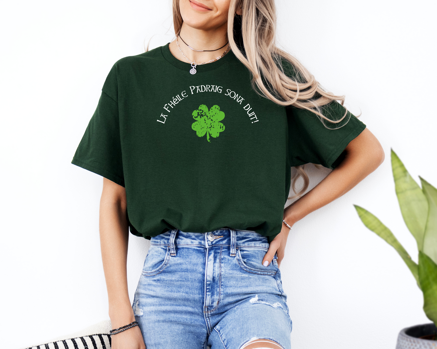 St Patrick's Day Unisex Tee, Irish Saying, Irish Language, Lucky Clover Shirt, Festive Shamrock T-Shirt, Green Holiday Top