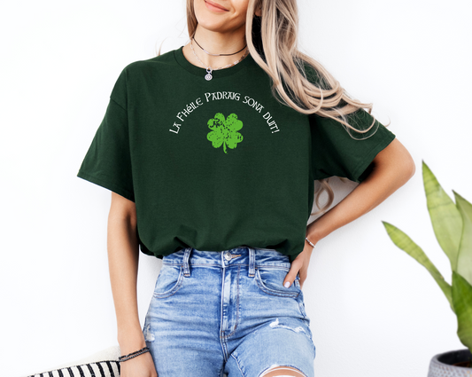 St Patrick's Day Unisex Tee, Irish Saying, Irish Language, Lucky Clover Shirt, Festive Shamrock T-Shirt, Green Holiday Top