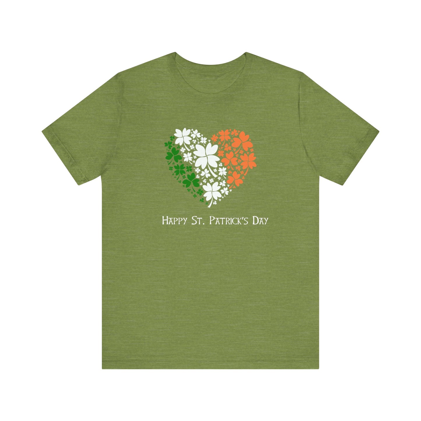 St Patrick's Day Irish Flag Heart T-Shirt, Shamrock Tee, Celtic Pride Shirt, Gaelic Clothing, March 17th Top