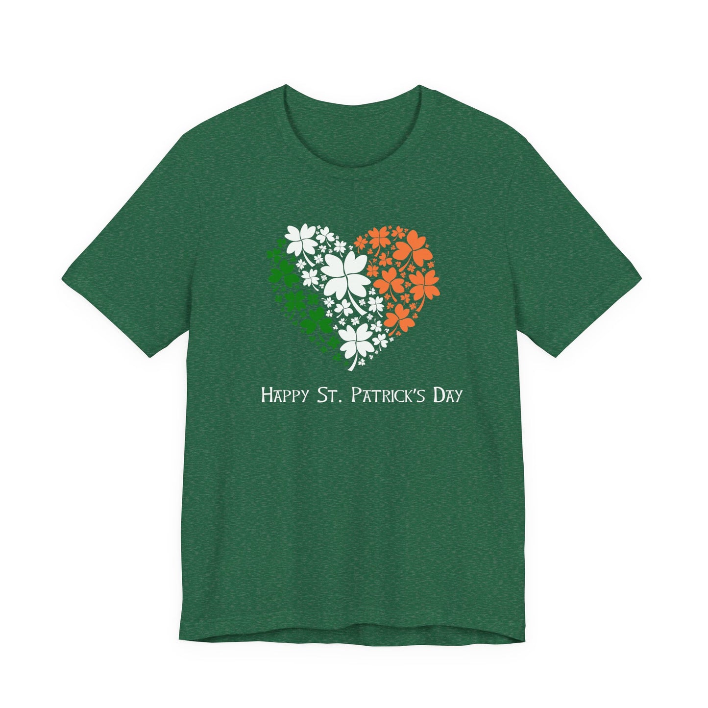 St Patrick's Day Irish Flag Heart T-Shirt, Shamrock Tee, Celtic Pride Shirt, Gaelic Clothing, March 17th Top