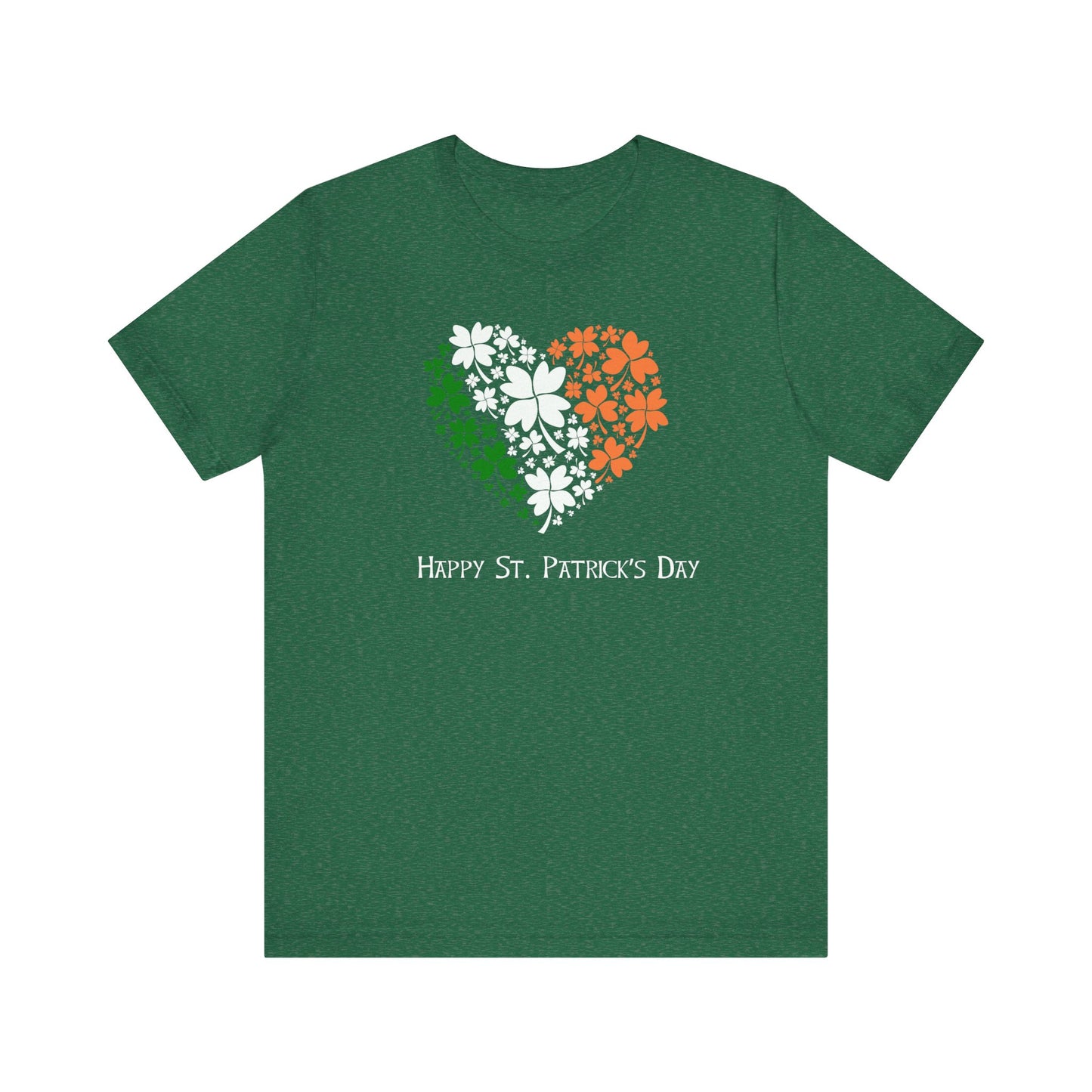 St Patrick's Day Irish Flag Heart T-Shirt, Shamrock Tee, Celtic Pride Shirt, Gaelic Clothing, March 17th Top