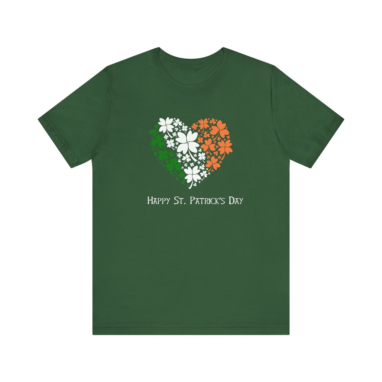 St Patrick's Day Irish Flag Heart T-Shirt, Shamrock Tee, Celtic Pride Shirt, Gaelic Clothing, March 17th Top
