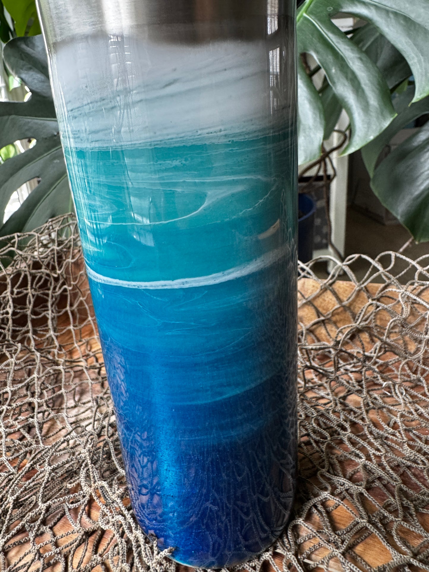 Beach Water Bottle, Resin Waves Bottle, Stainless Steel Bottle, Ocean Waves Water Bottle, Beach Water Bottle