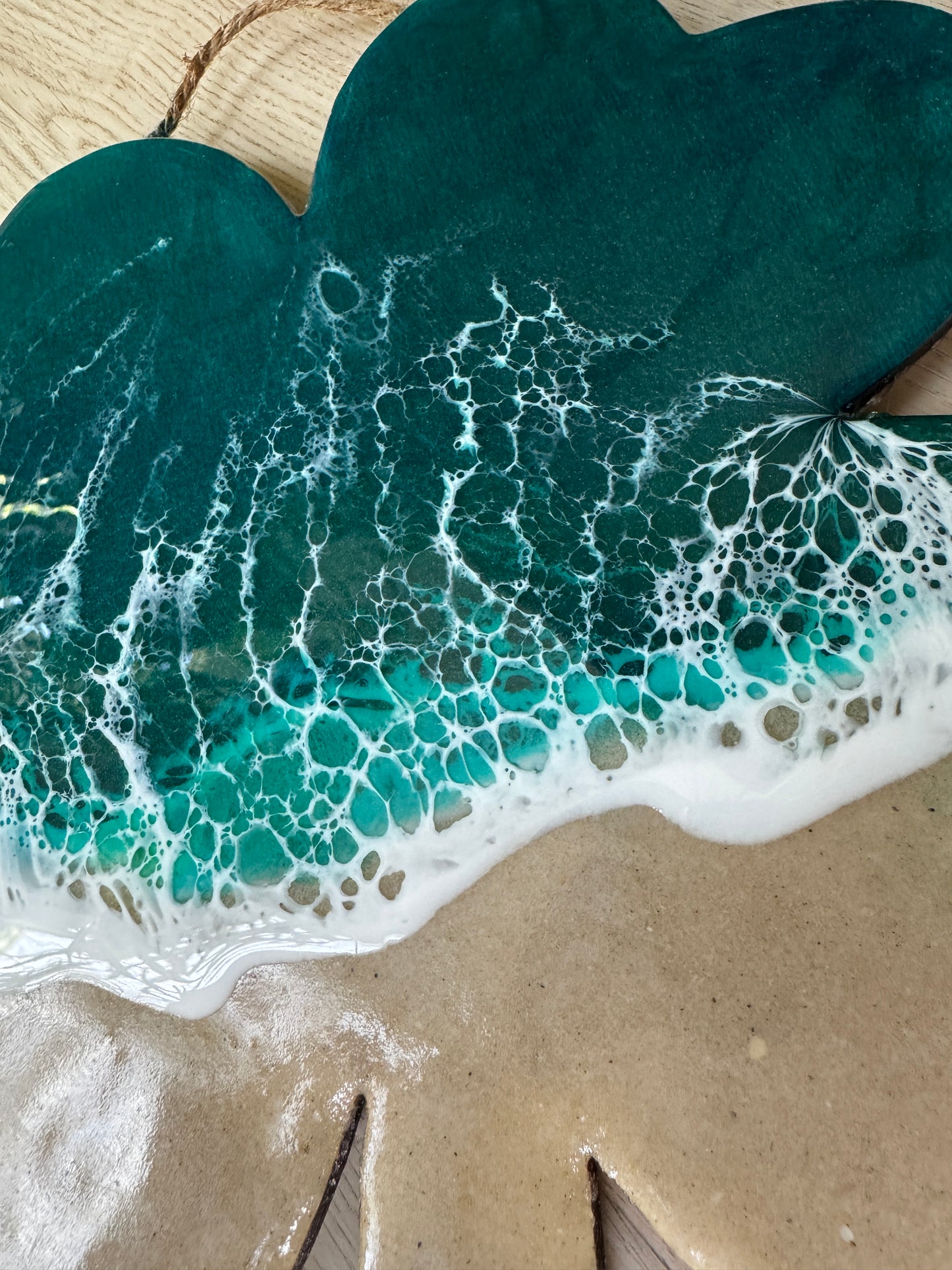 Irish Waves Clover Hanging Sign