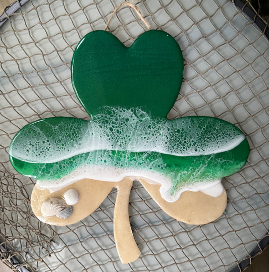 Clover Beach Waves Hanging Sign