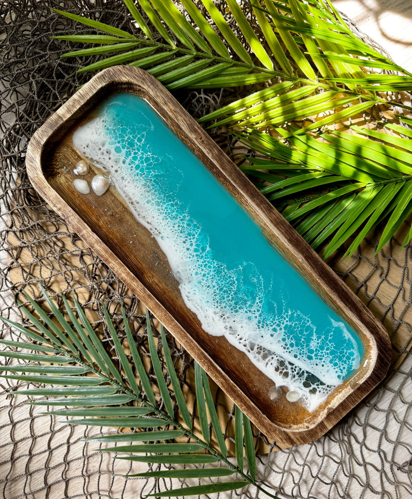 Aqua Ocean Waves Tray