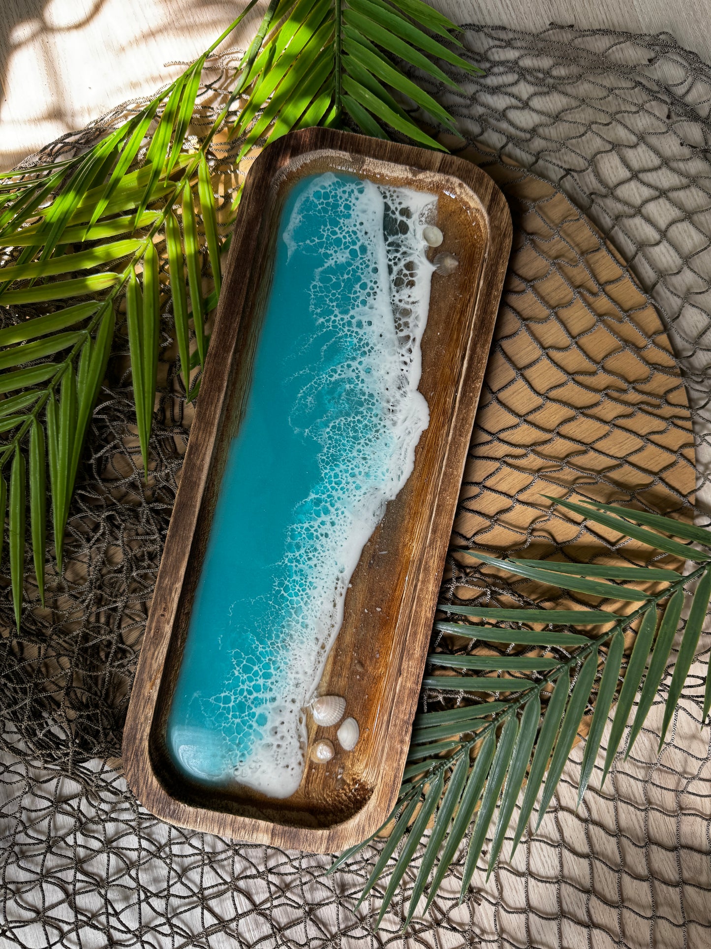 Aqua Ocean Waves Tray