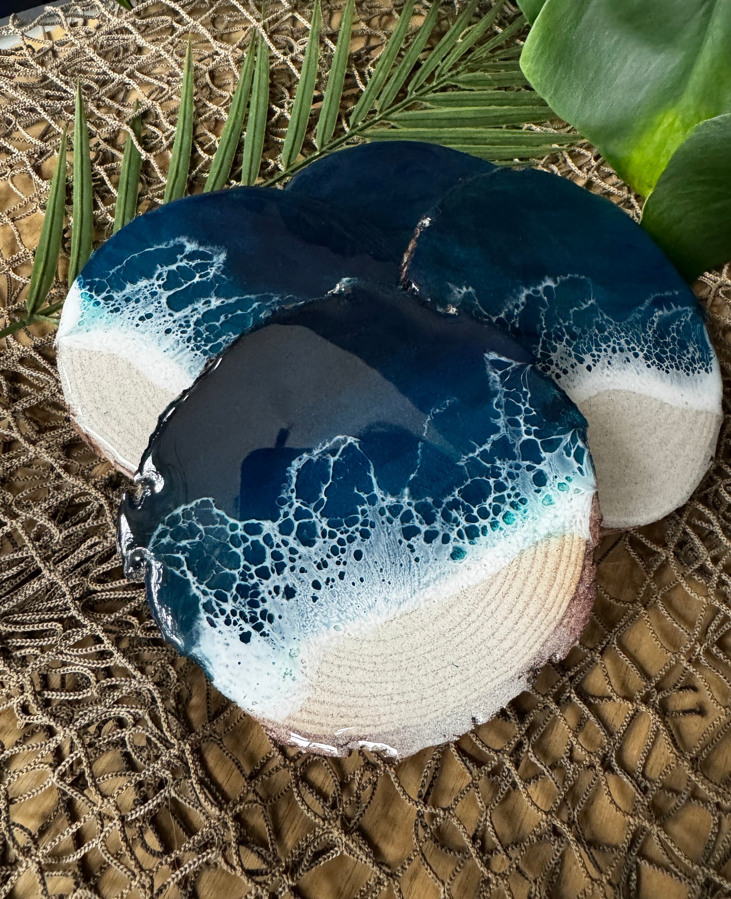 Emerald Gulf Beach Coasters, Set of 4