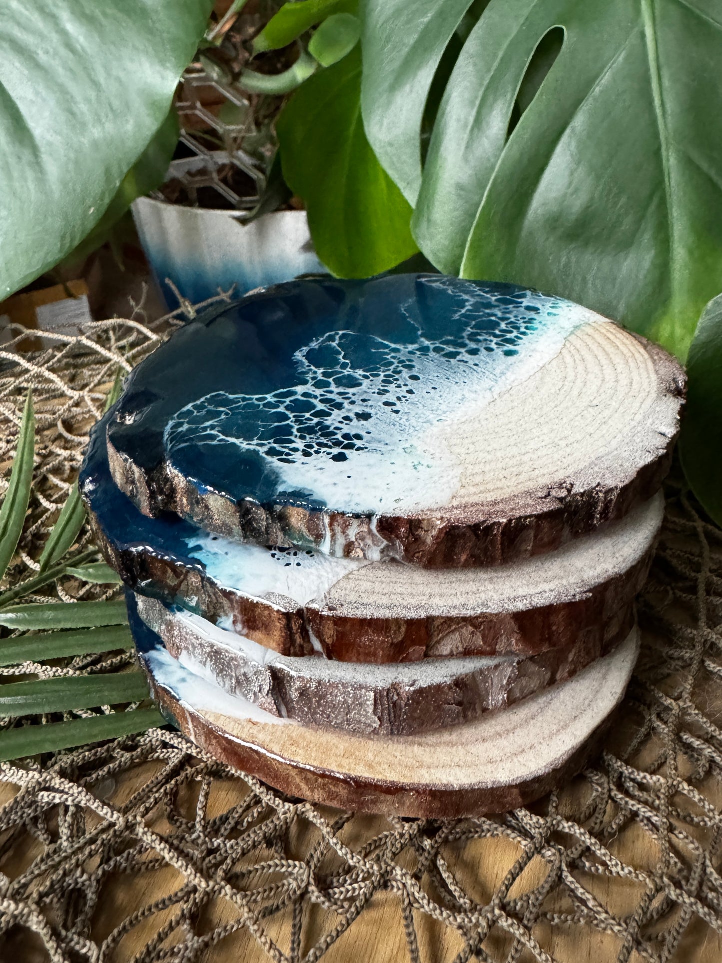 Emerald Gulf Beach Coasters, Set of 4