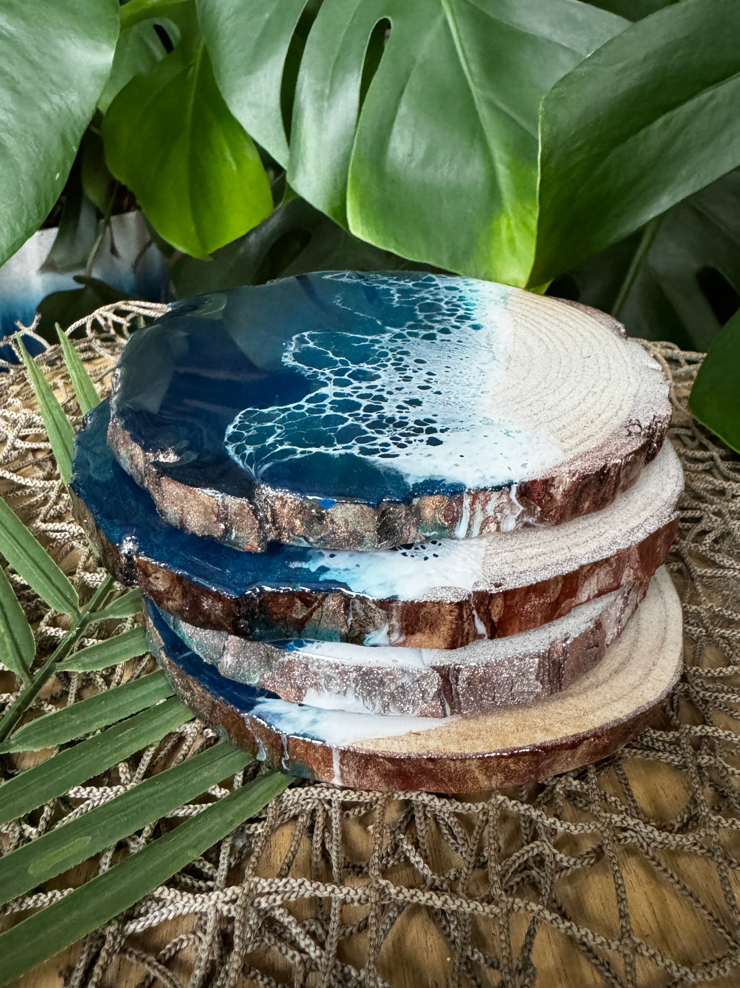Emerald Gulf Beach Coasters, Set of 4