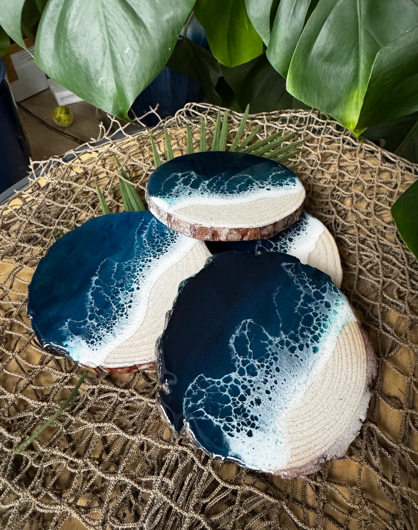 Emerald Gulf Beach Coasters, Set of 4
