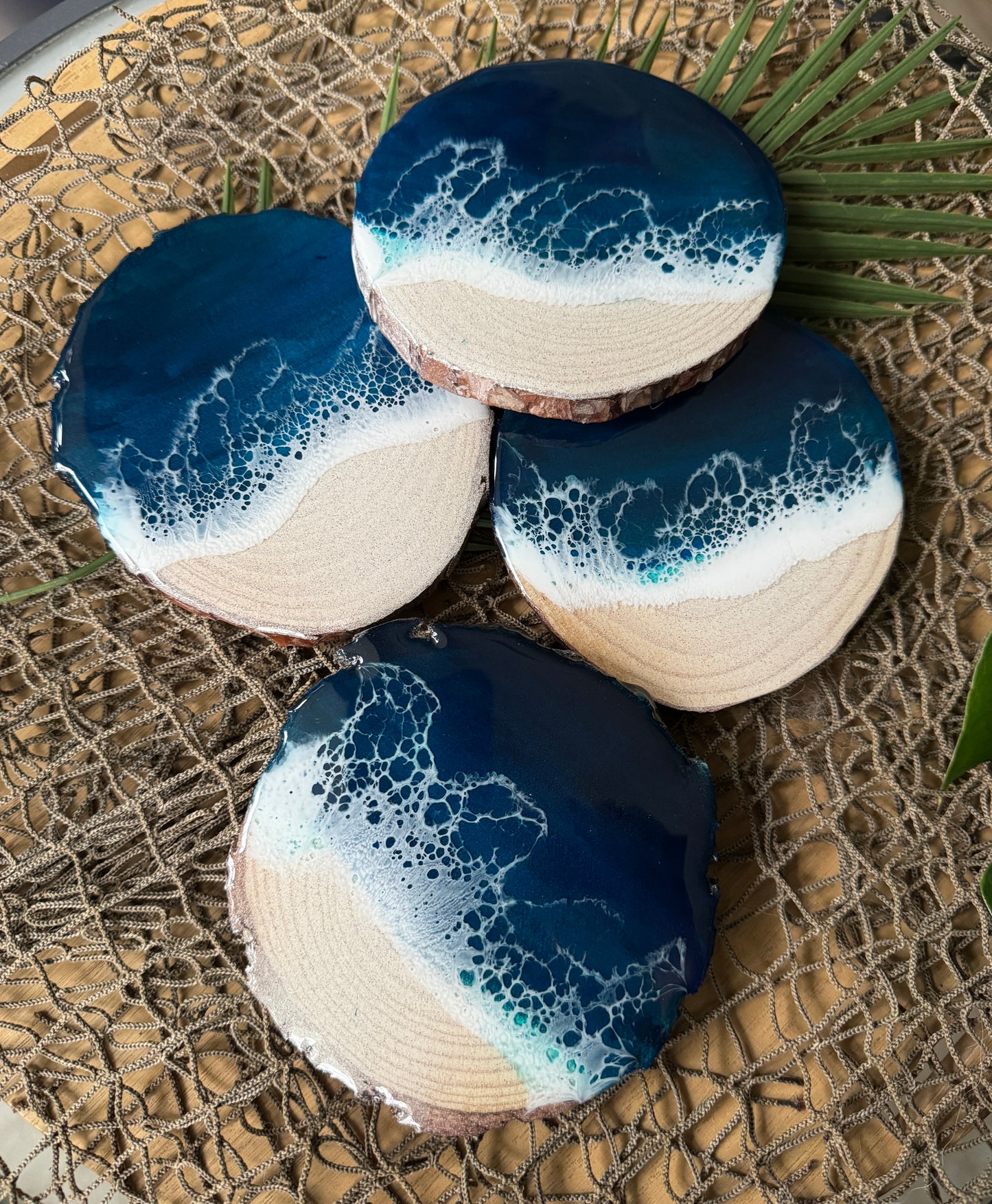 Emerald Gulf Beach Coasters, Set of 4