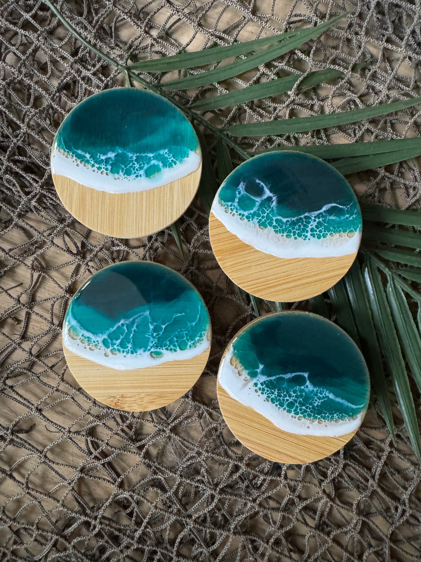 Ocean Wave Glass Jar with Bamboo Lid