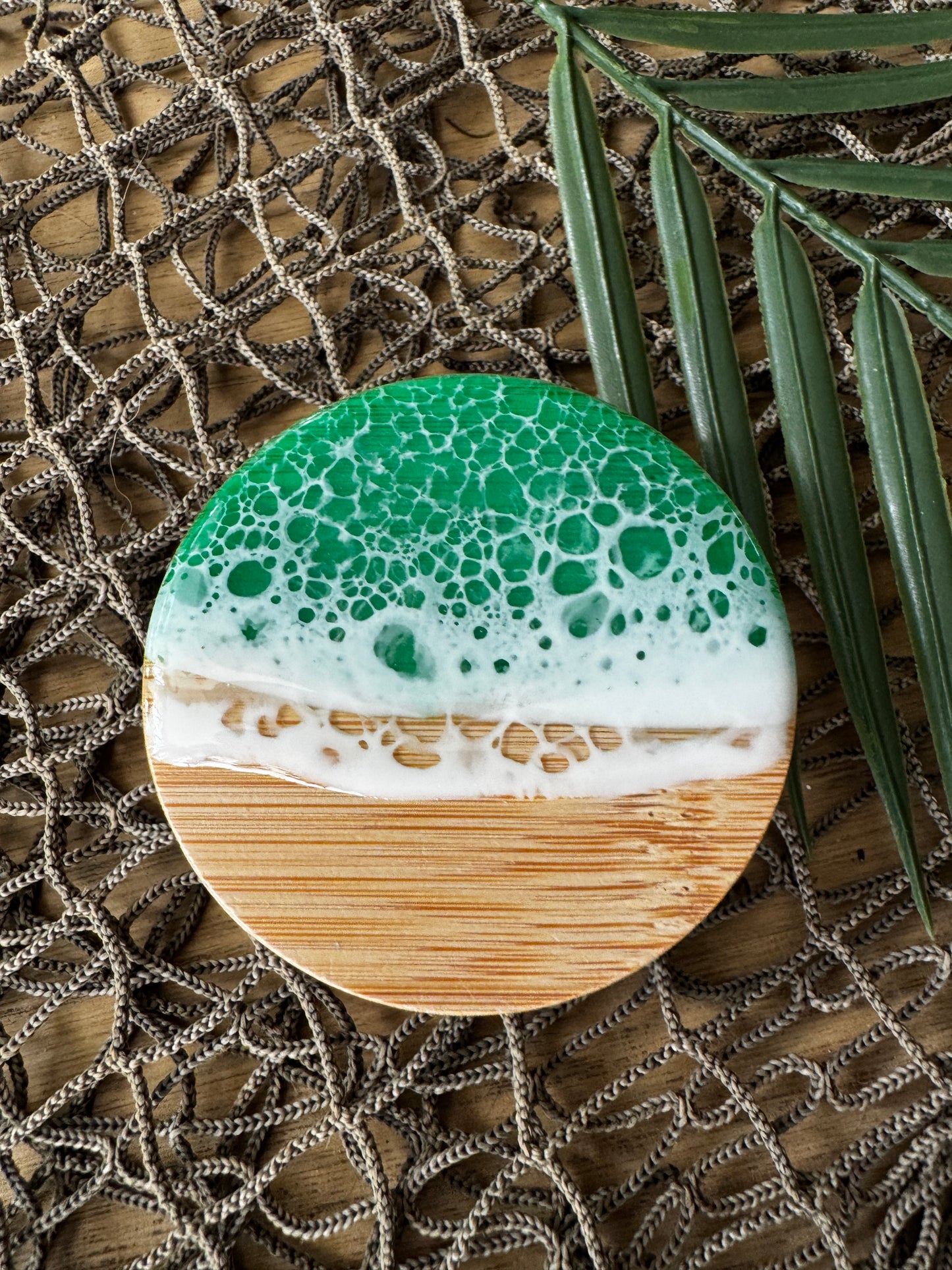 Ocean Wave Glass Jar with Bamboo Lid