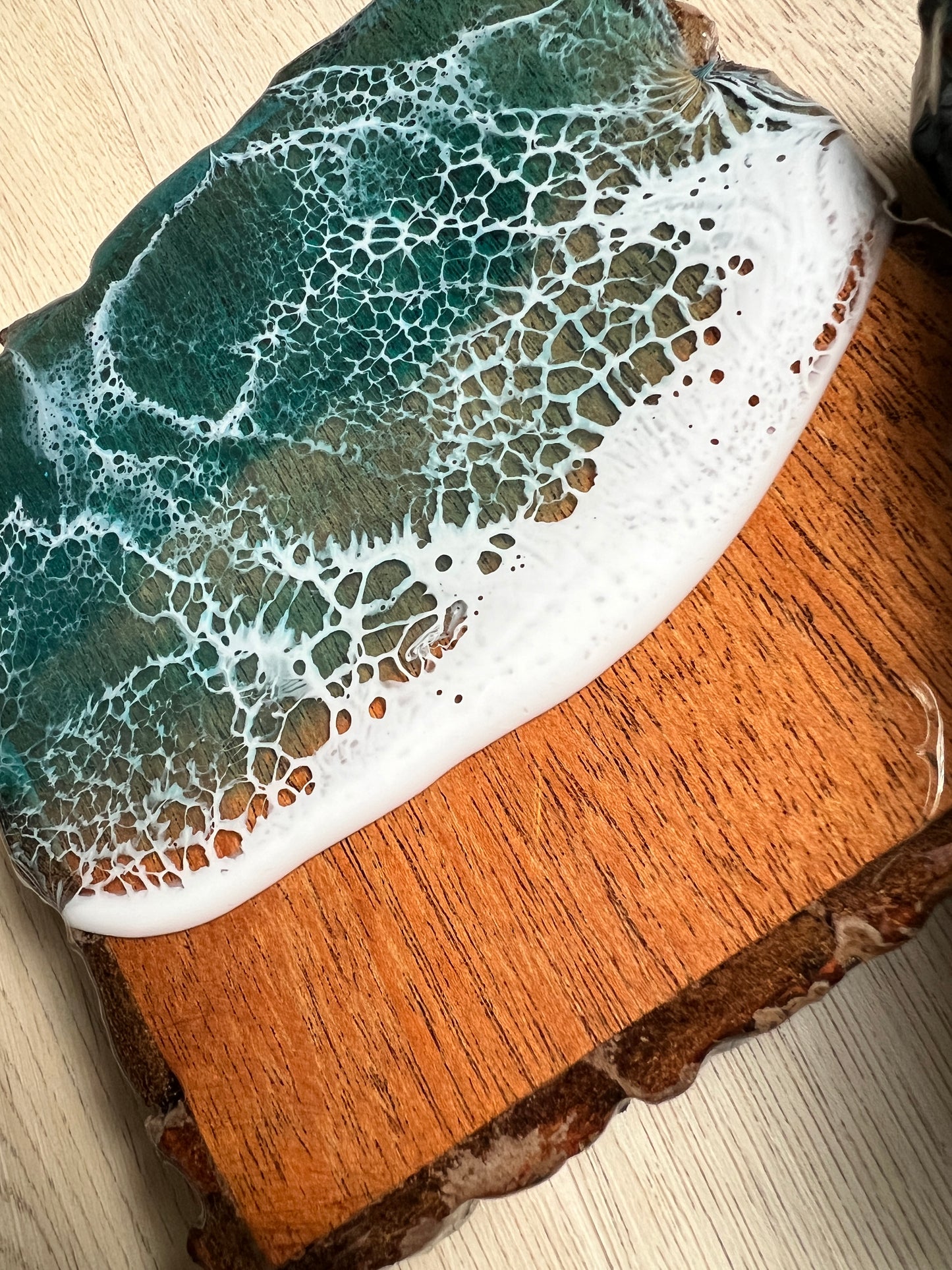 Square Resin Wave Coasters, Set of 4