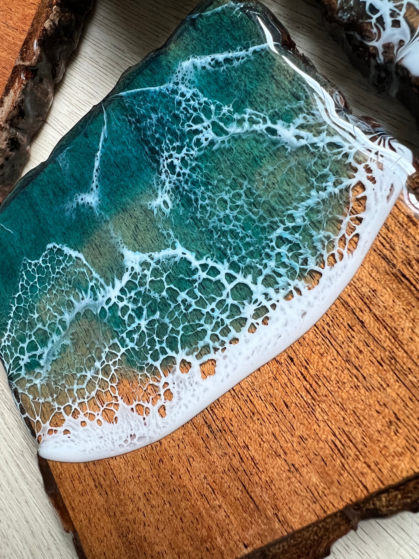 Square Resin Wave Coasters, Set of 4