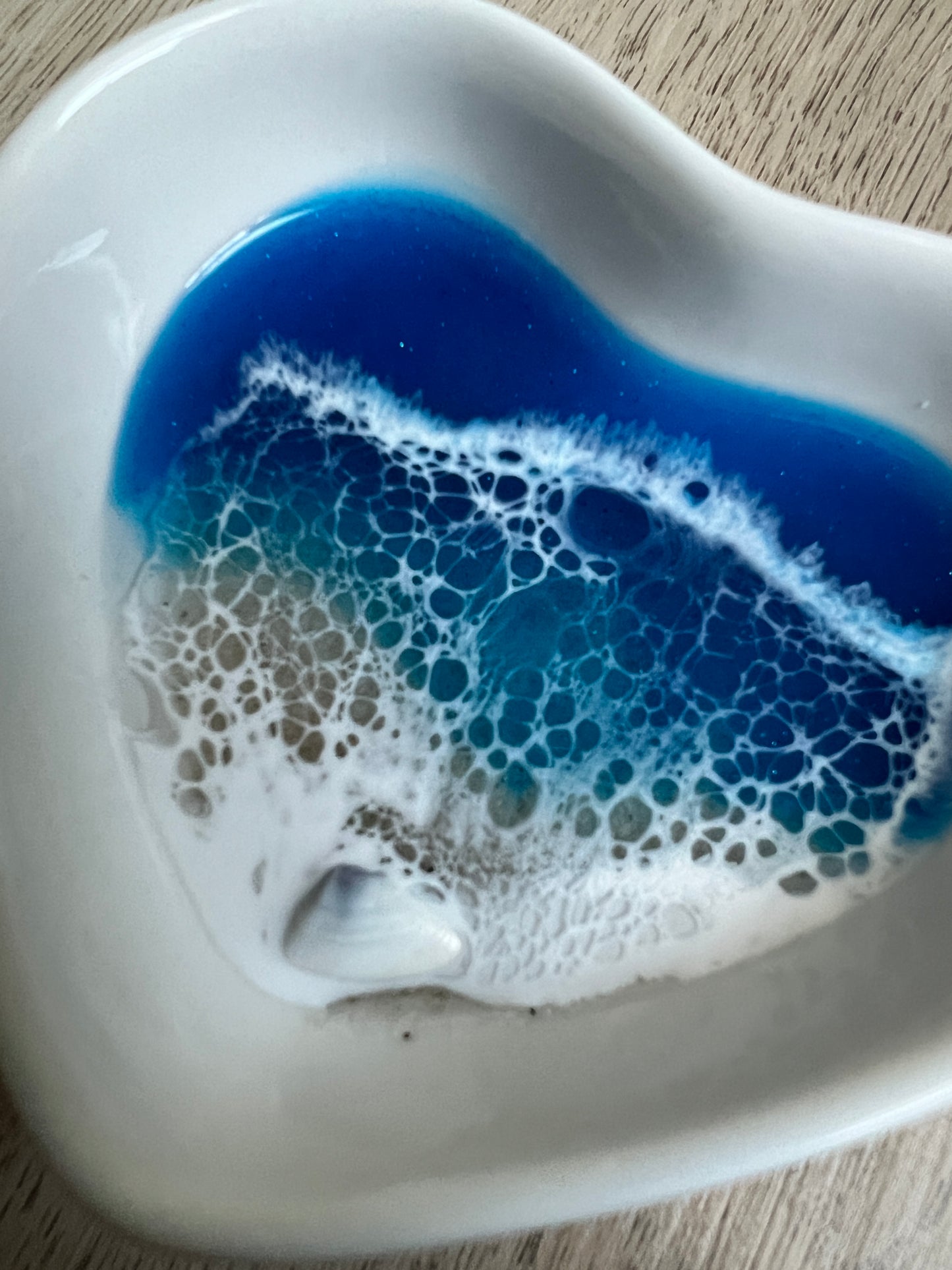 Ocean Waves Heart Dish