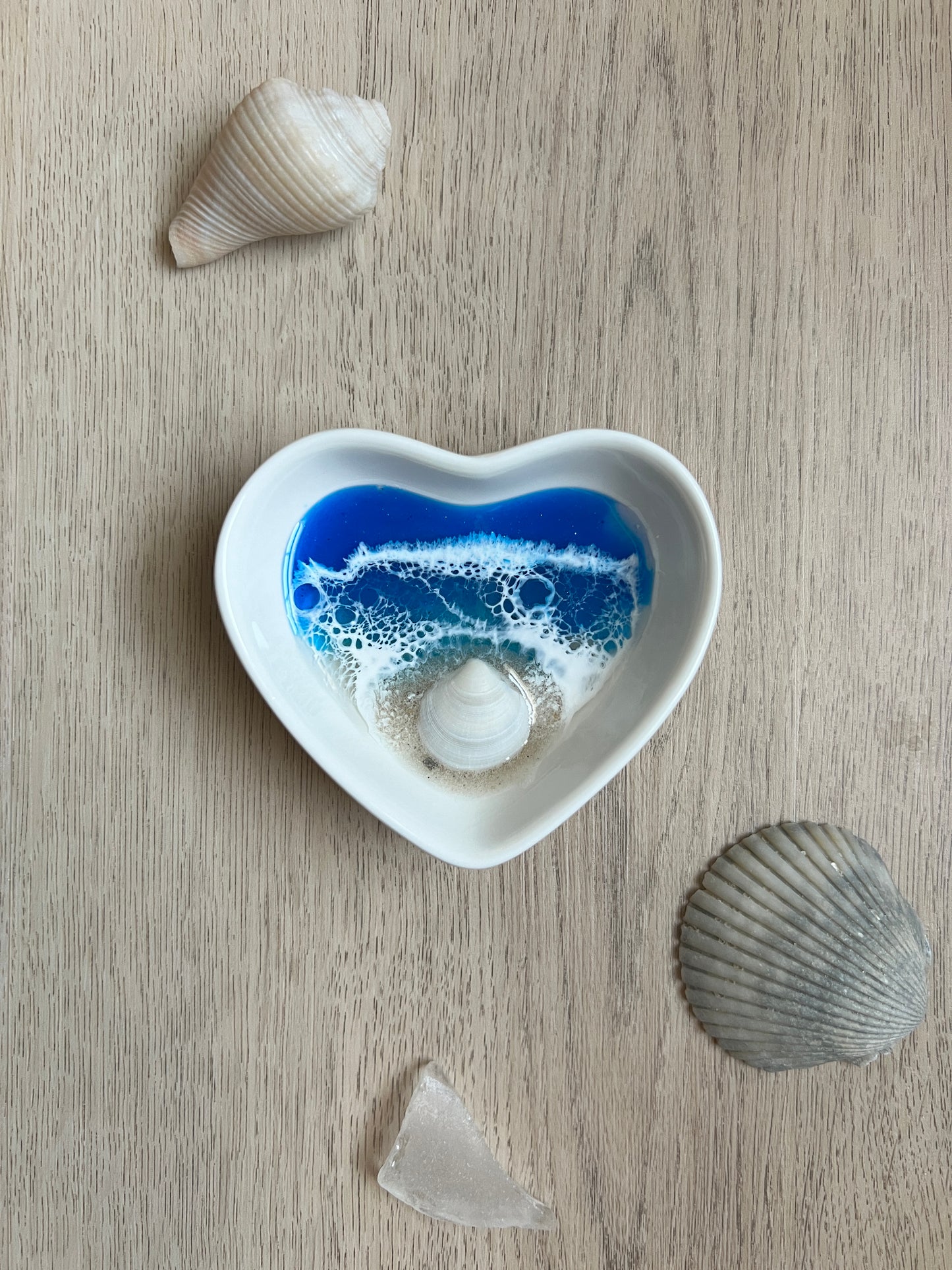 Ocean Waves Heart Dish