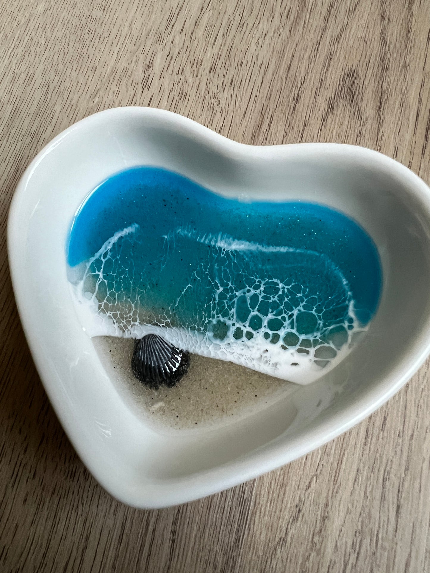 Ocean Waves Heart Dish