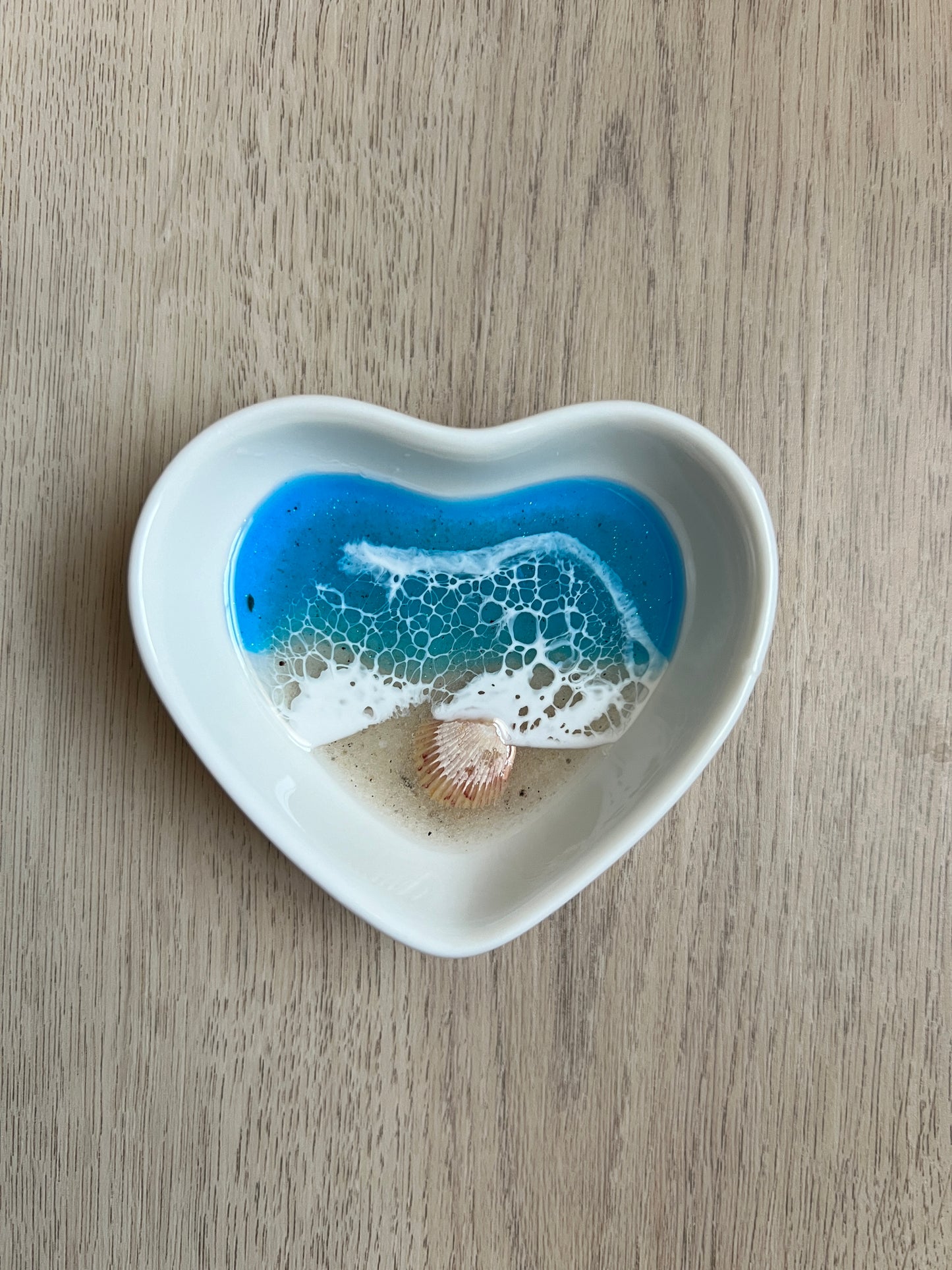Ocean Waves Heart Dish