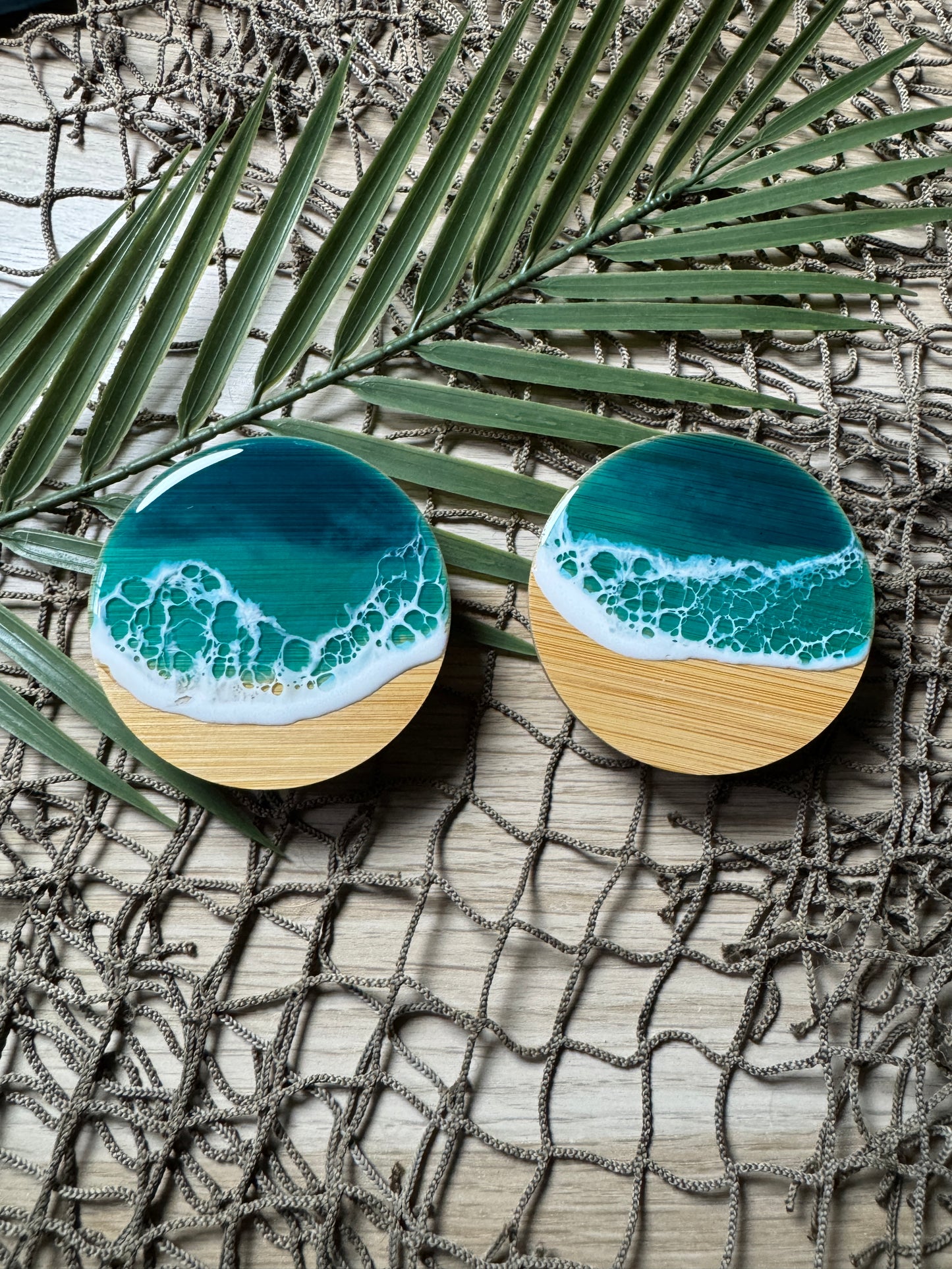 Ocean Wave Glass Jar with Bamboo Lid