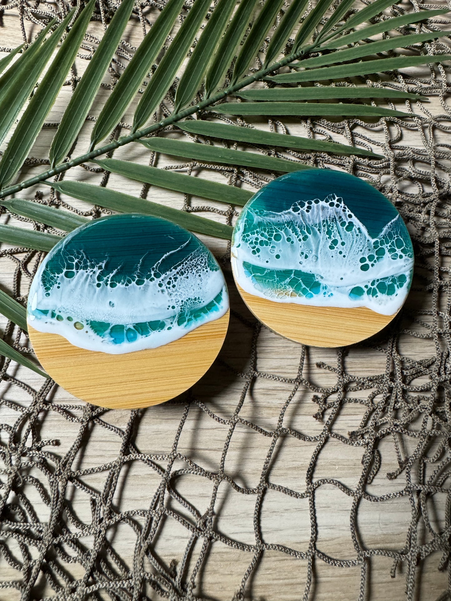Ocean Wave Glass Jar with Bamboo Lid